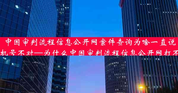 中国审判流程信息公开网案件查询为啥一直说手机号不对—为什么中国审判流程信息公开网打不开