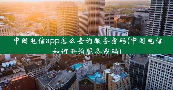 中国电信app怎么查询服务密码(中国电信如何查询服务密码)