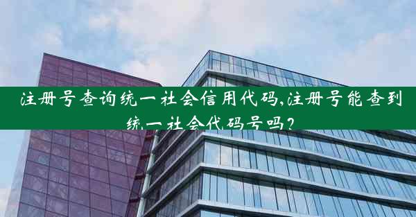 注册号查询统一社会信用代码,注册号能查到统一社会代码号吗？