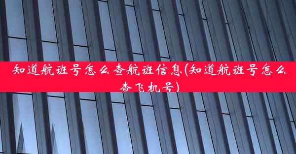 知道航班号怎么查航班信息(知道航班号怎么查飞机号)