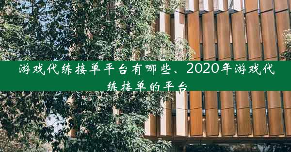 游戏代练接单平台有哪些、2020年游戏代练接单的平台